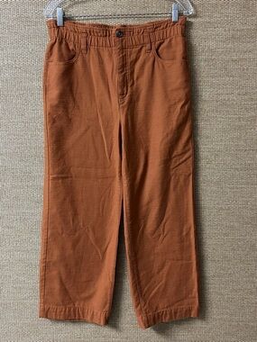 J.Crew Cropped Twill Paperbag Pants Women’s 8 Burnt Orange